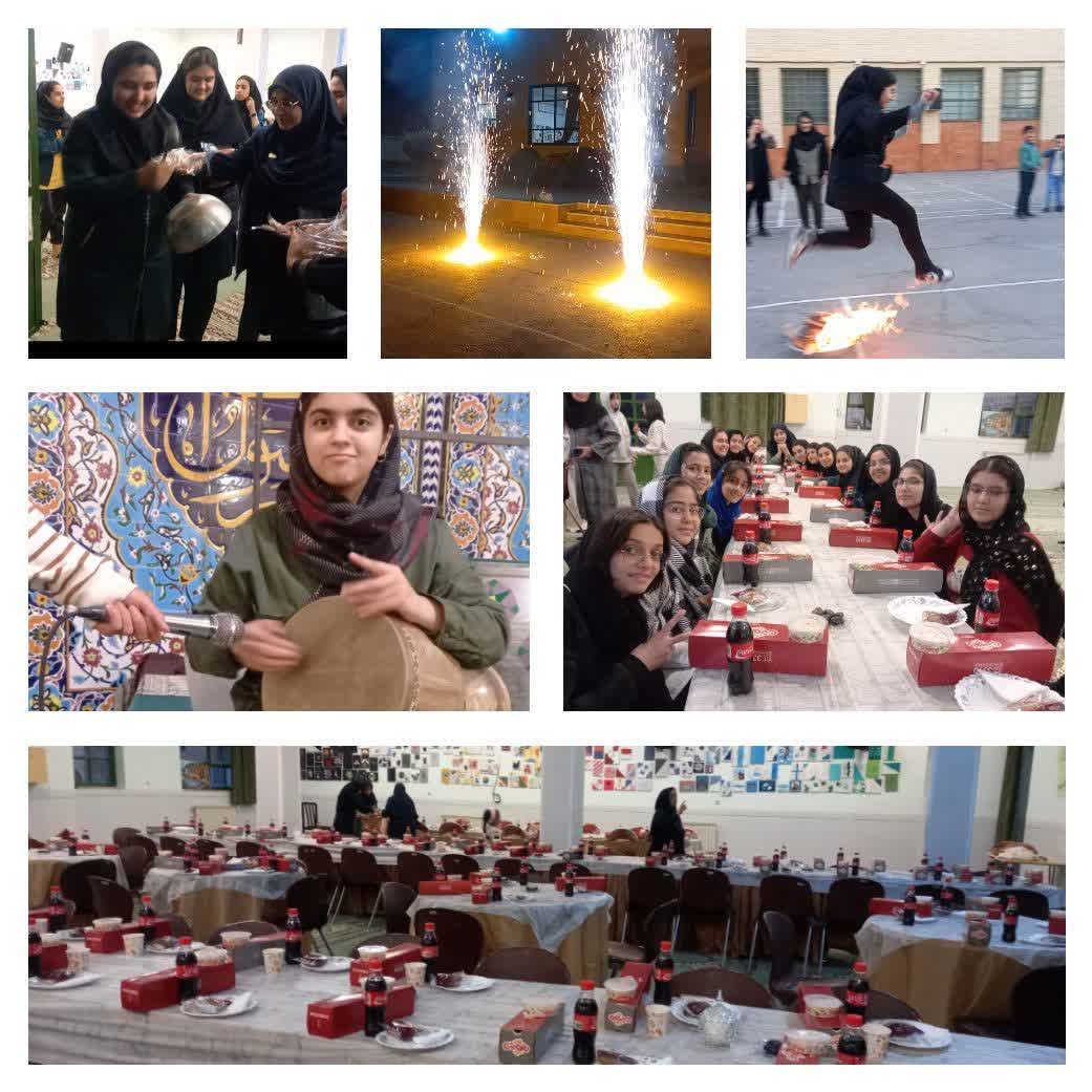 پذیرایی افطاری و برگزاری مراسم چهارشنبه سوری(رسم قاشق زنی، آتش بازی و ...)